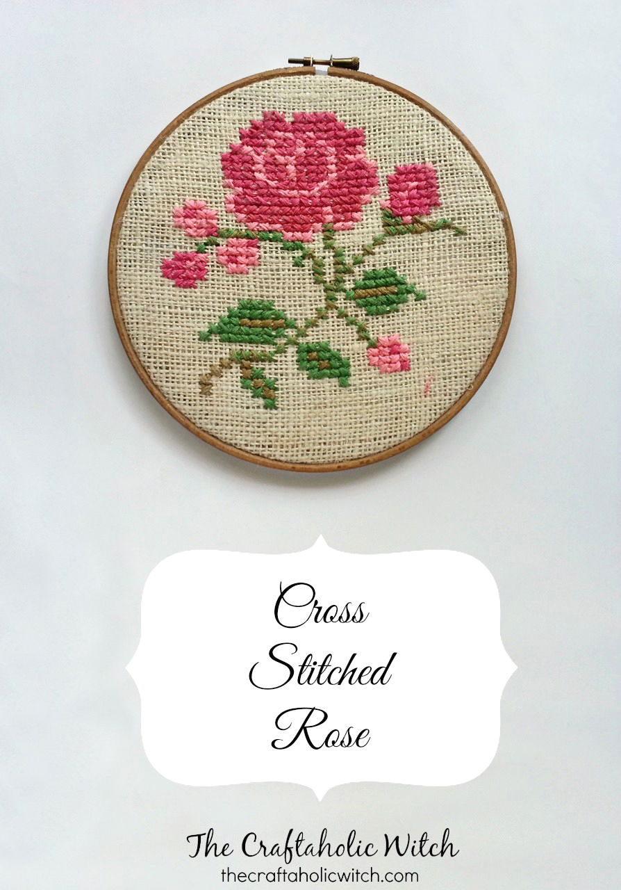 20161128 120300 - Cross Stitched Rose Wall Art