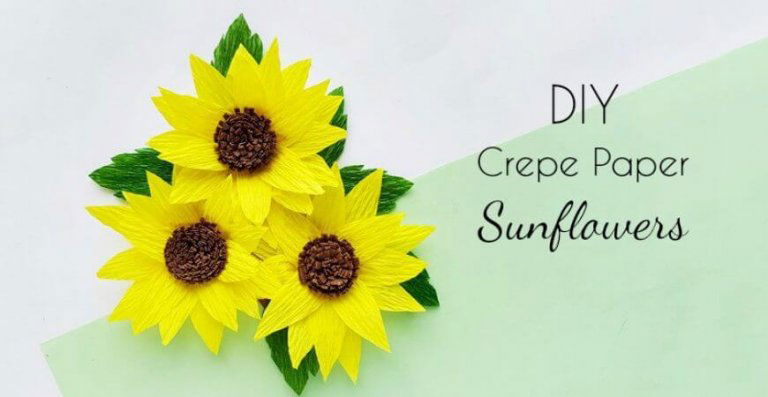 Easy Crepe Paper Sunflower for Beginners (With Free Template)