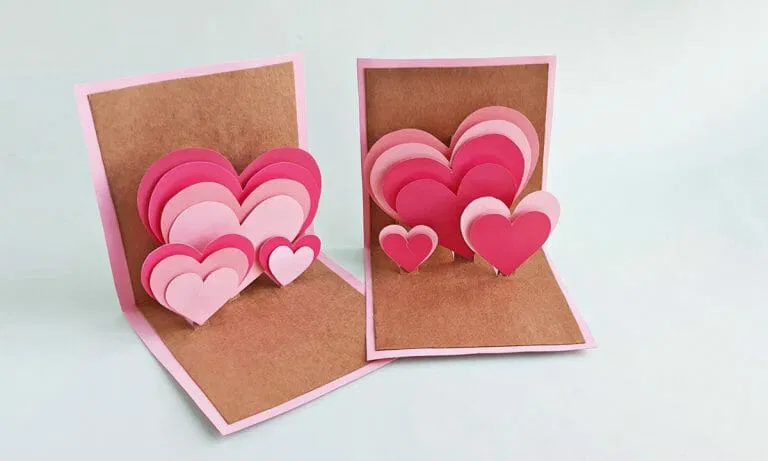 Easy Heart Pop up Card for Beginners + Free Template & Video
