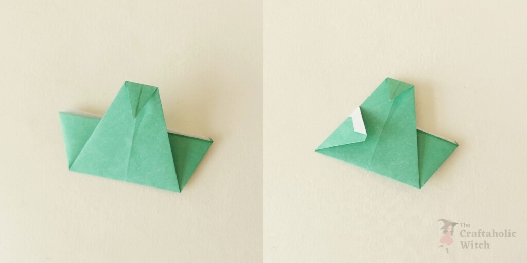 Easy Origami Leprechaun Tutorial for St. Patrick’s Day (With Video) 9 Step 7: Fold Corner and a Side