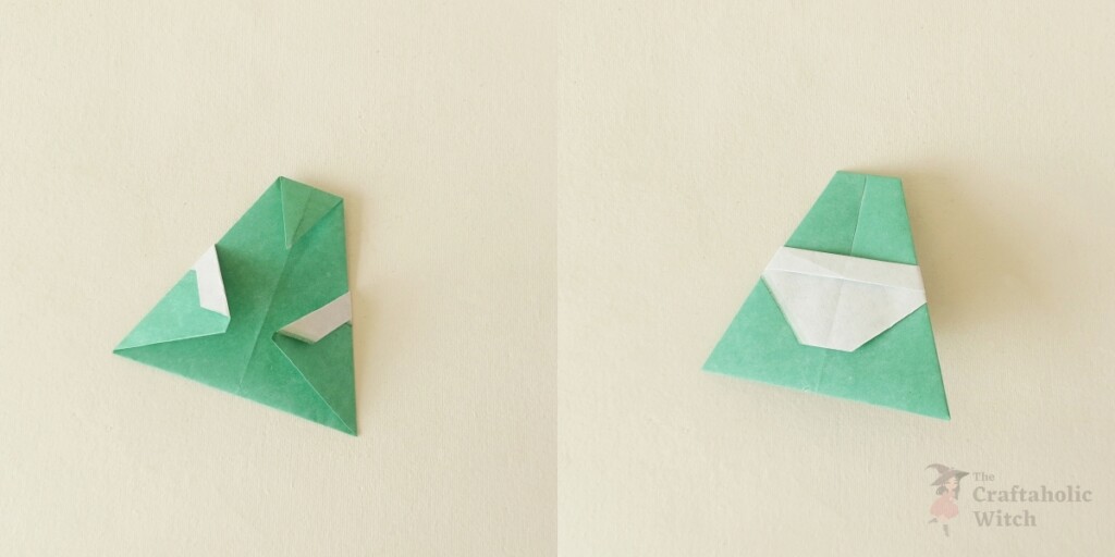 Easy Origami Leprechaun Tutorial for St. Patrick’s Day (With Video) 10 Step 8: Fold the Other Side and Turn