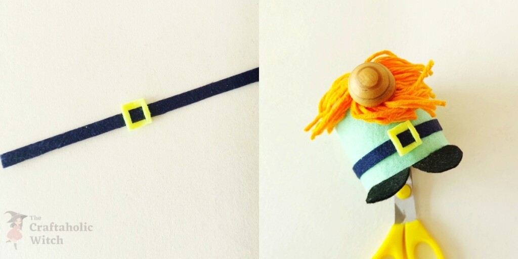 Easy Toilet Paper Roll Gnome for St. Patrick’s Day (Free Pattern + Video) 12 Step 10: Attaching the Felt Belt