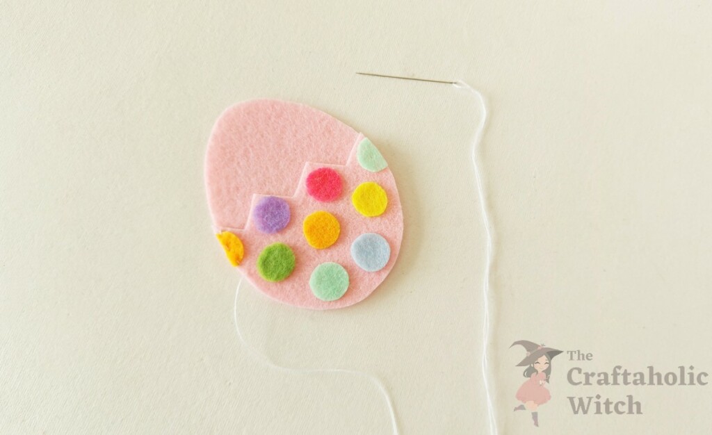 How to Make a Felt Easter Egg Pouch (With Free Template) 7 Felt Easter egg pouch partially stitched around the edge