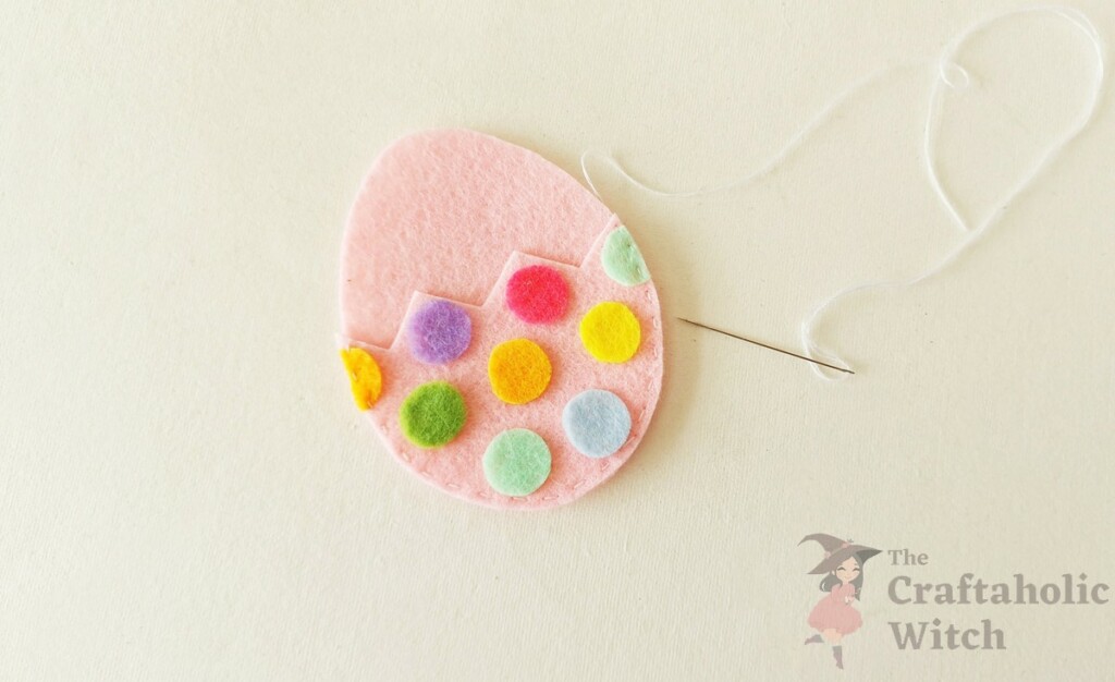 How to Make a Felt Easter Egg Pouch (With Free Template) 8 Felt Easter egg pouch partially stitched around the edge