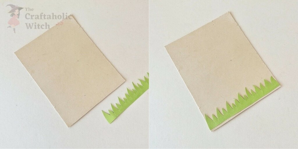 How to Make a Fox Mother’s Day Card (Free Template + Tutorial) 9 Preparing the card base and first layer of paper grass