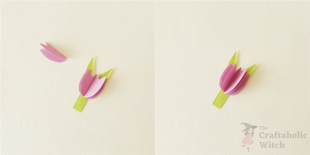 Easy Mother’s Day Card with a Beautiful 3D Tulip Flower Pot (+Free Template) 7 Tulips in Crate Card Step 5 - Easy Mother’s Day Card with a Beautiful 3D Tulip Flower Pot (+Free Template)