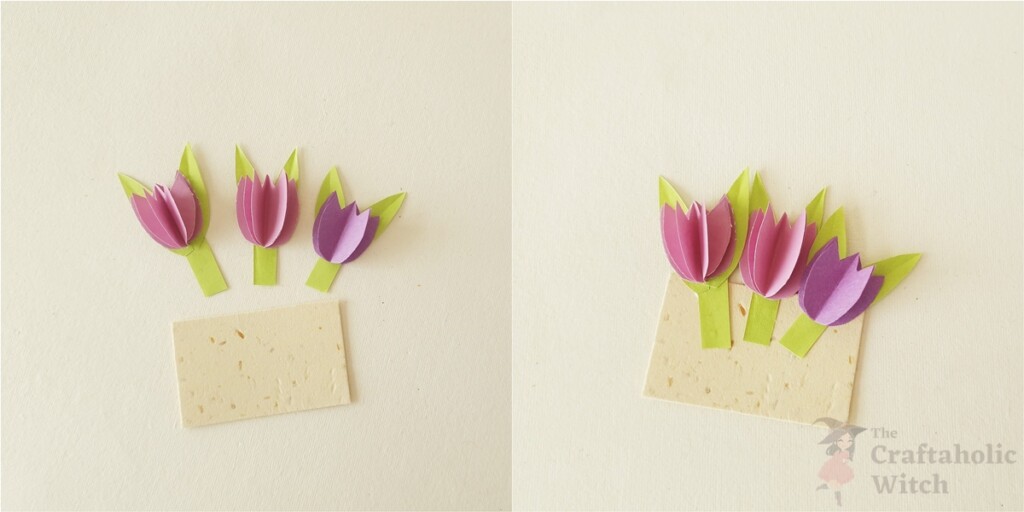 Easy Mother’s Day Card with a Beautiful 3D Tulip Flower Pot (+Free Template) 8 Tulips in Crate Card Step 6 - Easy Mother’s Day Card with a Beautiful 3D Tulip Flower Pot (+Free Template)