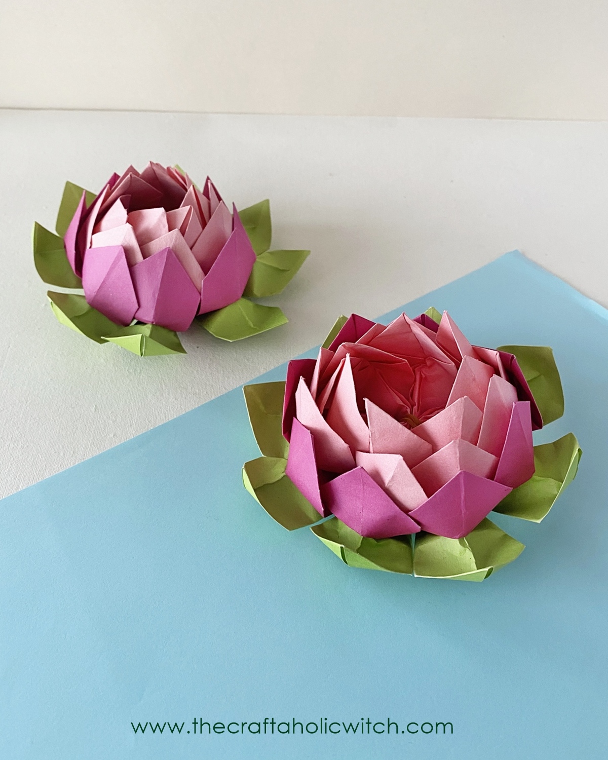 Realistic Origami Lotus Flower Tutorial (with Video + Steps) 2 realistic origami lotus