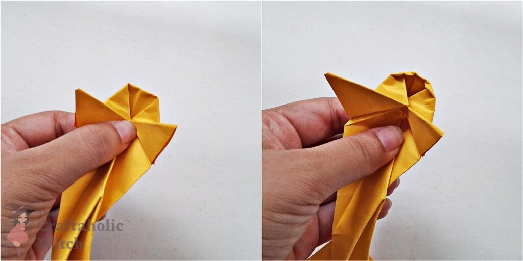 How to Fold an Origami Koi Fish (Video with Instructions) 19 Step 17: Make Small Folds Around the Head