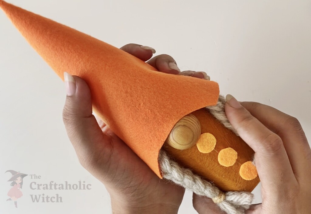 How to Make Felt Fall Gnomes (with Free Pattern & Video) 11 Fall Gnome Doll Steps 10 - How to Make Felt Fall Gnomes (with Free Pattern & Video)