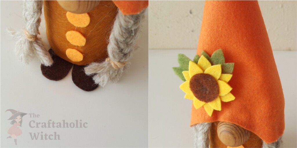 How to Make Felt Fall Gnomes (with Free Pattern & Video) 12 Fall Gnome Doll Steps 11 - How to Make Felt Fall Gnomes (with Free Pattern & Video)