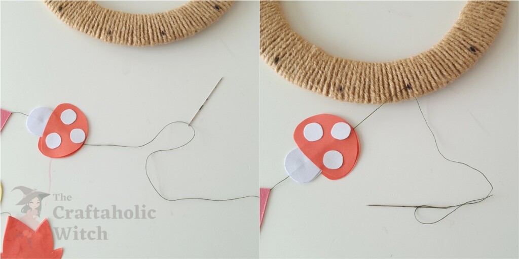 Make a Fall-Themed Hanging Mobile (Free Template + Video Guide) 12 Step 10: Attaching the String to the Base Ring