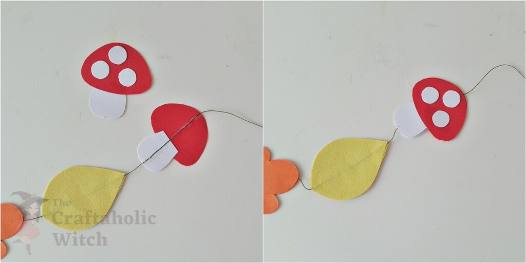 Make a Fall-Themed Hanging Mobile (Free Template + Video Guide) 8 Step 6: Attaching the Mushroom Pattern