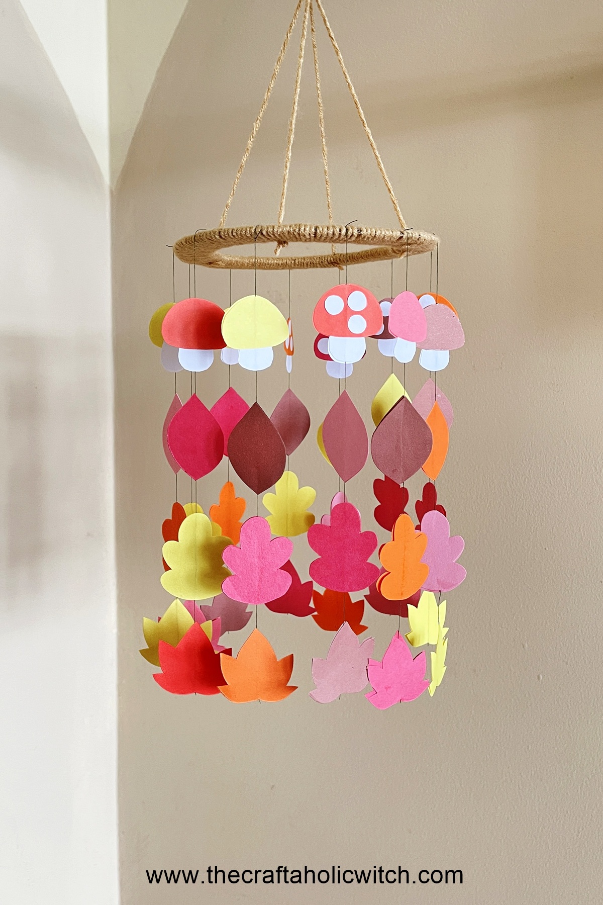 Make a Fall-Themed Hanging Mobile (Free Template + Video Guide) 2 Papercraft mobile hanging Fall