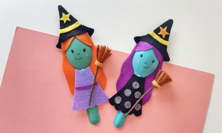 DIY Recycled Spoon Witch for Halloween (Free Template Included!)