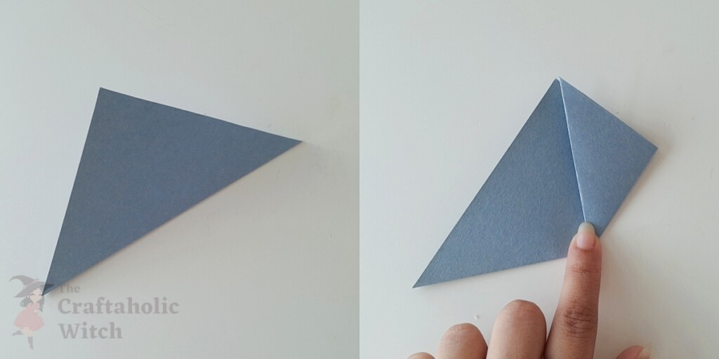 4 Easy Halloween Bookmarks for Kids (Free Template + Video) 4 origami bat steps 2 - 4 Easy Halloween Bookmarks for Kids (Free Template + Video)