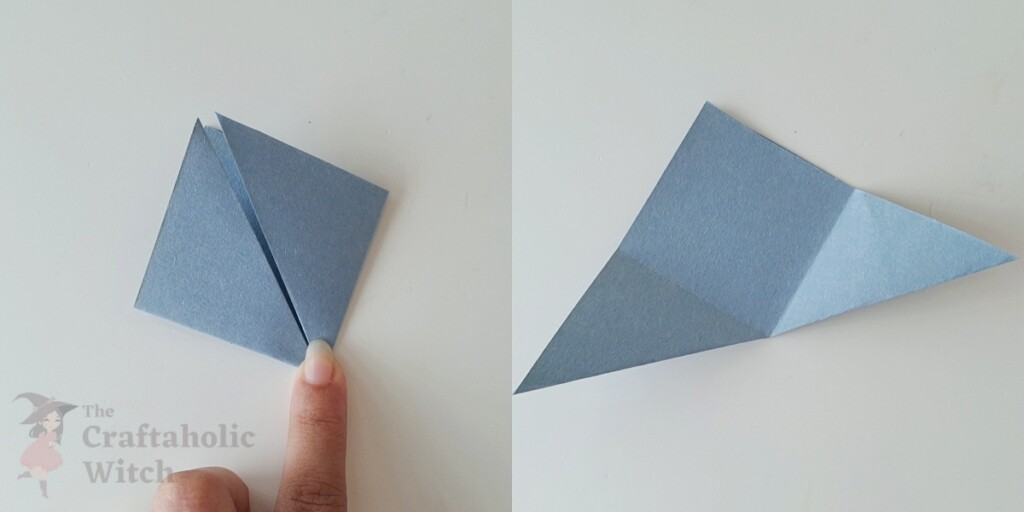 4 Easy Halloween Bookmarks for Kids (Free Template + Video) 5 origami bat steps 3 - 4 Easy Halloween Bookmarks for Kids (Free Template + Video)