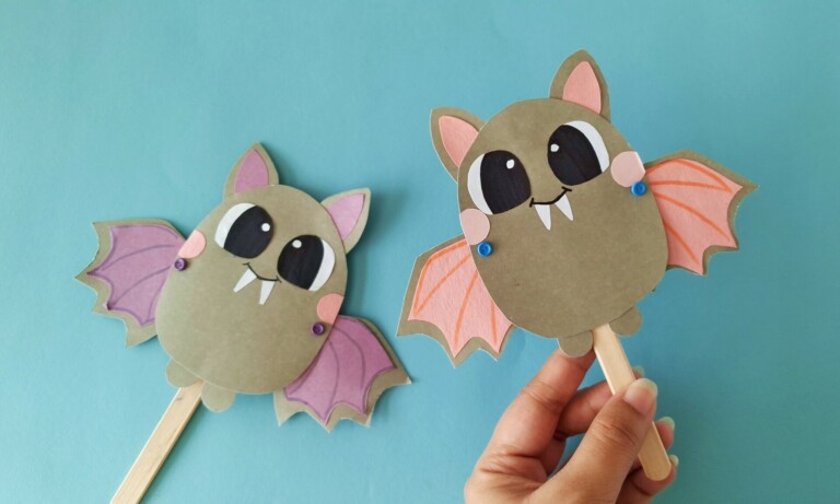 Craft a Flapping Paper Bat (Free Template with Video Tutorial) for Halloween