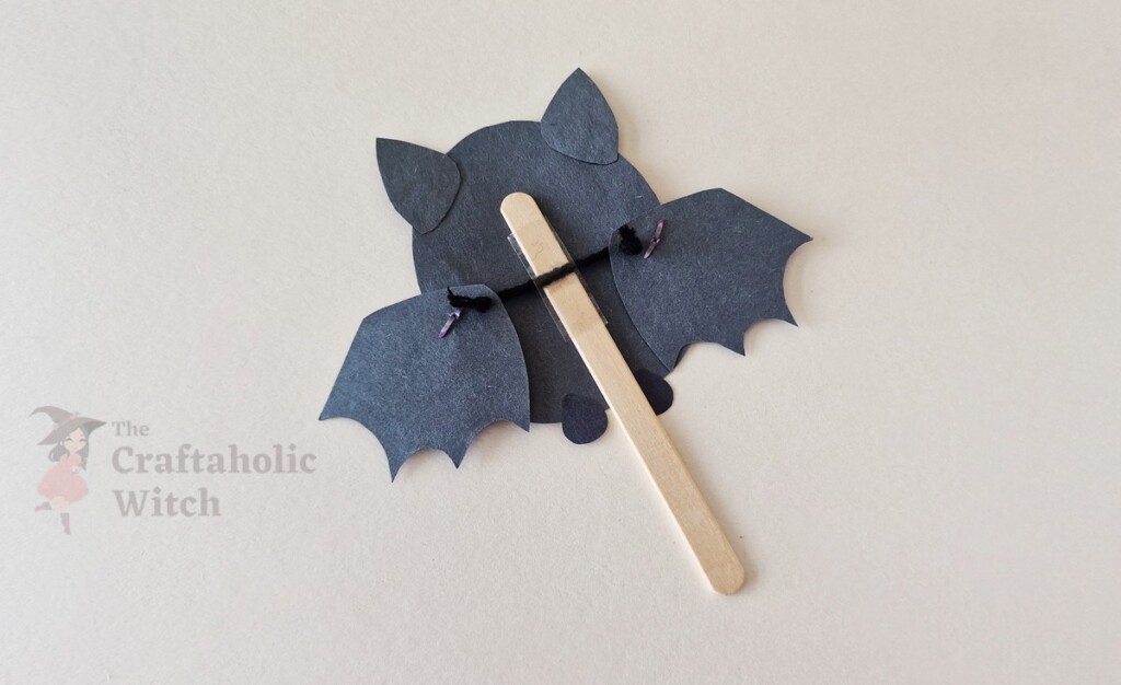 Craft a Flapping Paper Bat (Free Template with Video Tutorial) for Halloween 10 Moving Paper Bat Step 8 - Craft a Flapping Paper Bat (Free Template with Video Tutorial) for Halloween