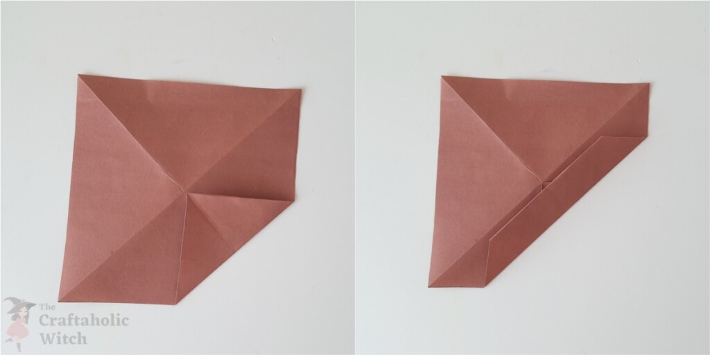 Step 2: Form the First Triangle Fold