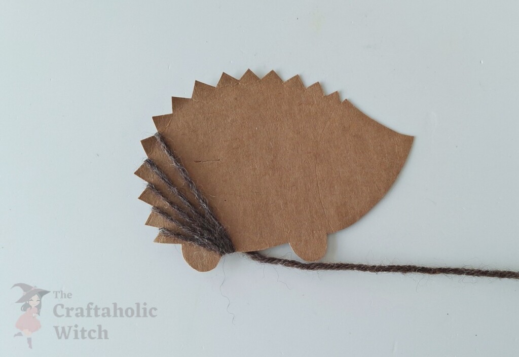 Yarn Wrapped Hedgehog Steps 4 - Make a Cute Hedgehog Craft for Kids with Yarn (Free Template Included)