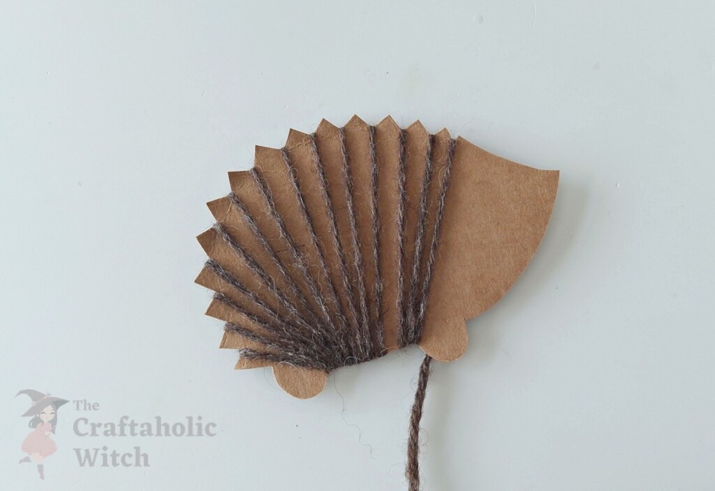 Yarn Wrapped Hedgehog Steps 5 - Make a Cute Hedgehog Craft for Kids with Yarn (Free Template Included)