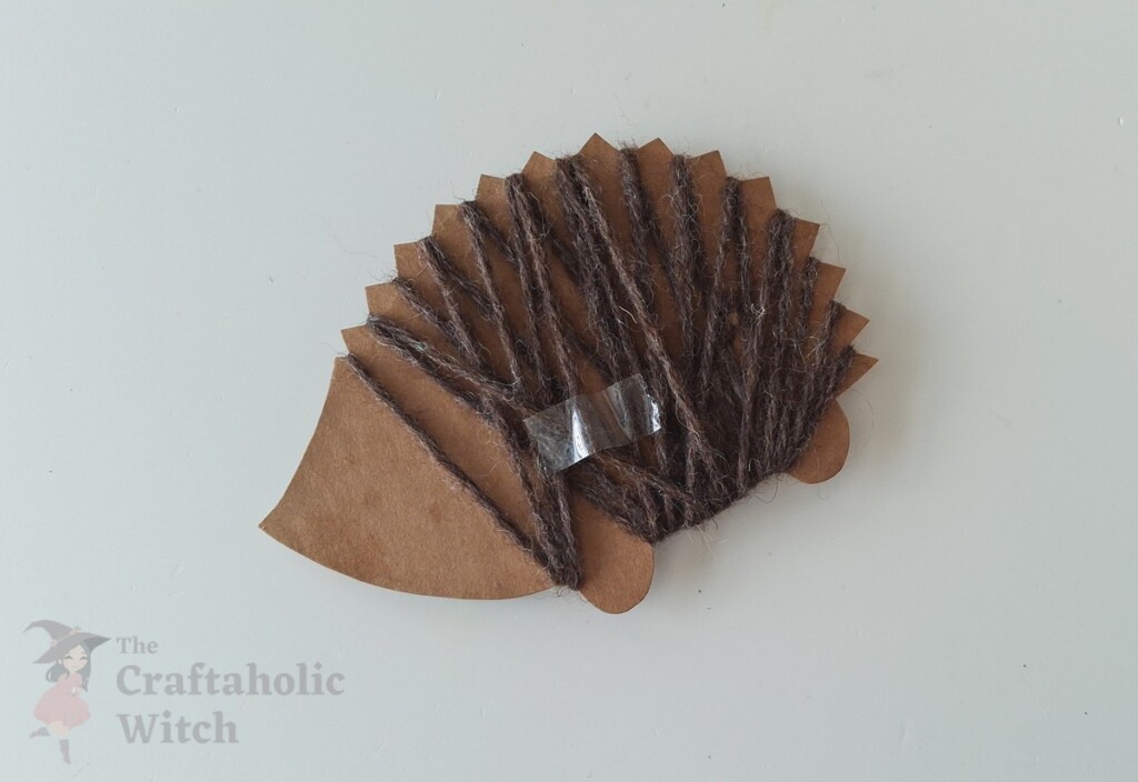 Yarn Wrapped Hedgehog Steps 6 - Make a Cute Hedgehog Craft for Kids with Yarn (Free Template Included)