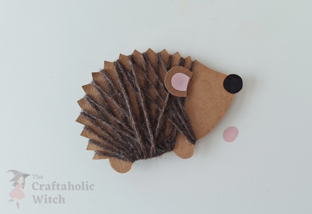 Yarn Wrapped Hedgehog Steps 8 - Make a Cute Hedgehog Craft for Kids with Yarn (Free Template Included)