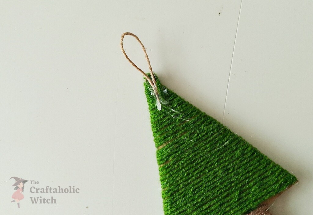 Yarn Wrapped Tree Steps 7 - Easy Yarn Wrapped Christmas Tree Ornament for Kids (Free Template)