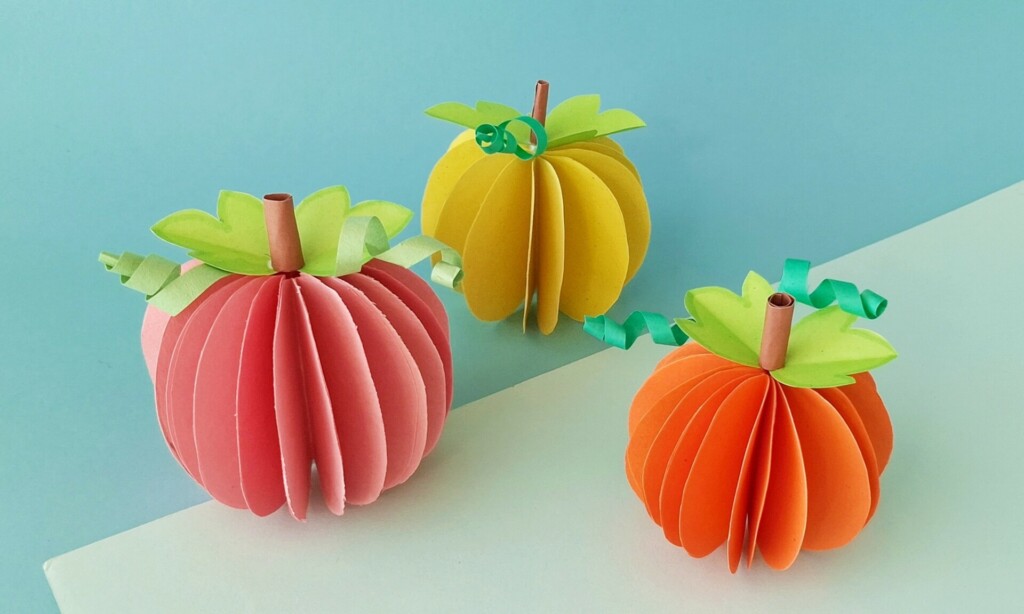 Easy 3D Paper Pumpkin to Make with Kids (with Video) 1 how to make 3d paper pumpkin