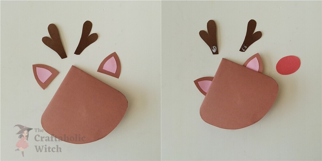 Xmas Reindeer BM Steps 2 1 - 4 Easy Origami Christmas Bookmarks for Kids (Free Template + Video)
