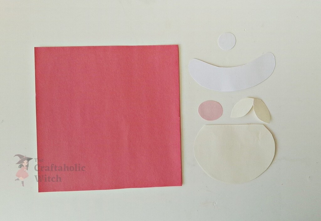 Xmas Santa BM Steps 1 - 4 Easy Origami Christmas Bookmarks for Kids (Free Template + Video)