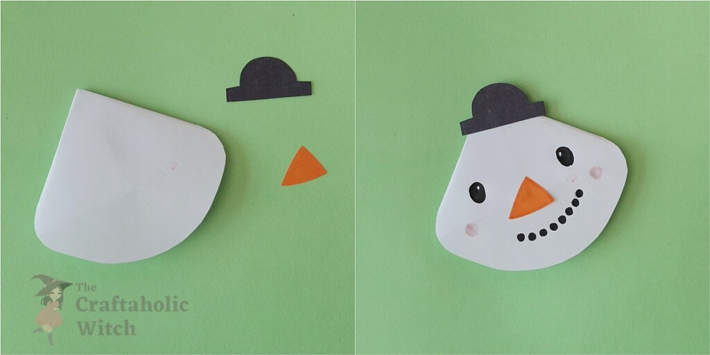 Xmas Snowman BM Steps 2 - 4 Easy Origami Christmas Bookmarks for Kids (Free Template + Video)