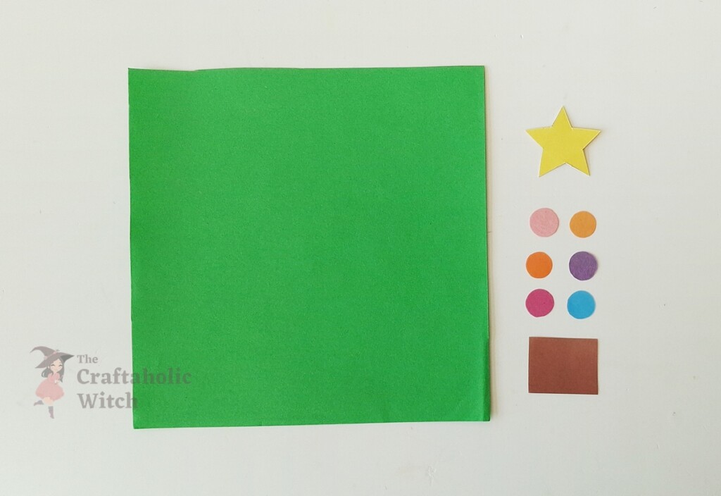 Xmas Tree BM Steps 1 - 4 Easy Origami Christmas Bookmarks for Kids (Free Template + Video)