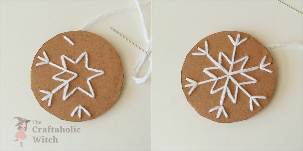 Easy Cardboard Snowflake Ornament for Kids (Free Template + Video Tutorial) 5 Cardboard Snowflake Ornament Steps 4 - Easy Cardboard Snowflake Ornament for Kids (Free Template + Video Tutorial)