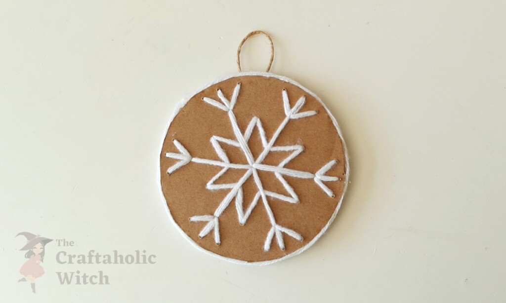 Easy Cardboard Snowflake Ornament for Kids (Free Template + Video Tutorial) 8 Cardboard Snowflake Ornament Steps 7 - Easy Cardboard Snowflake Ornament for Kids (Free Template + Video Tutorial)